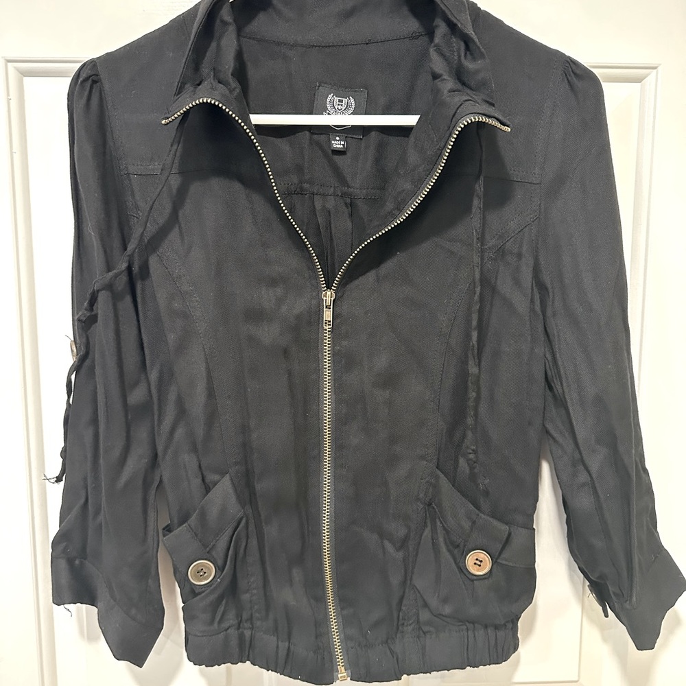 Lightweight Bomber style Jacket - Black, Size Small